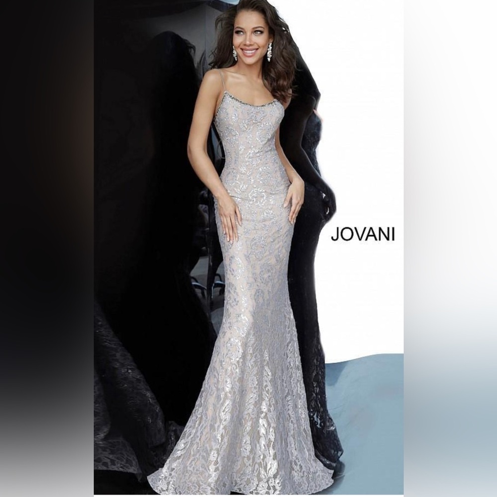 Jovani Sparkling Silver Evening Dress- Jovani 00355 Long Dress